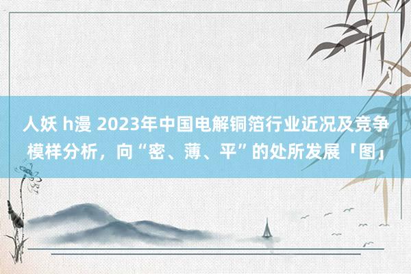 人妖 h漫 2023年中国电解铜箔行业近况及竞争模样分析，向“密、薄、平”的处所发展「图」