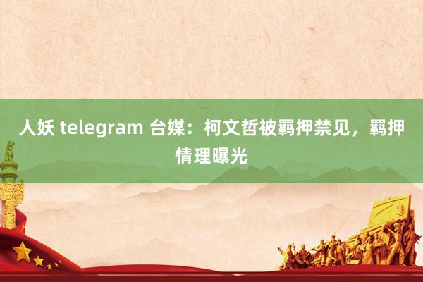 人妖 telegram 台媒：柯文哲被羁押禁见，羁押情理曝光