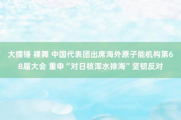 大摆锤 裸舞 中国代表团出席海外原子能机构第68届大会 重申“对日核浑水排海”坚韧反对