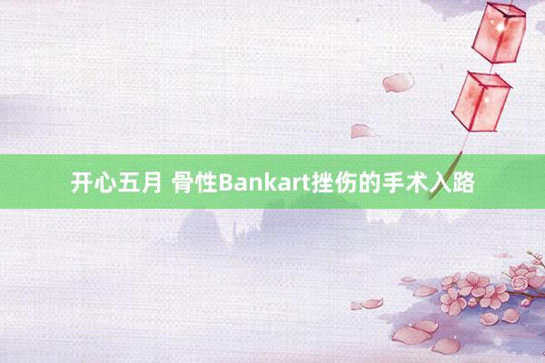 开心五月 骨性Bankart挫伤的手术入路