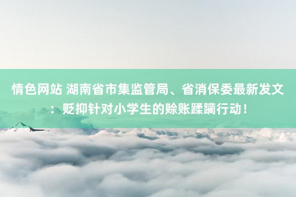 情色网站 湖南省市集监管局、省消保委最新发文：贬抑针对小学生的赊账蹂躏行动！