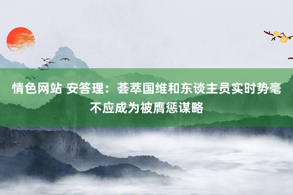 情色网站 安答理：荟萃国维和东谈主员实时势毫不应成为被膺惩谋略