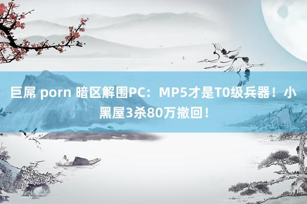 巨屌 porn 暗区解围PC：MP5才是T0级兵器！小黑屋3杀80万撤回！