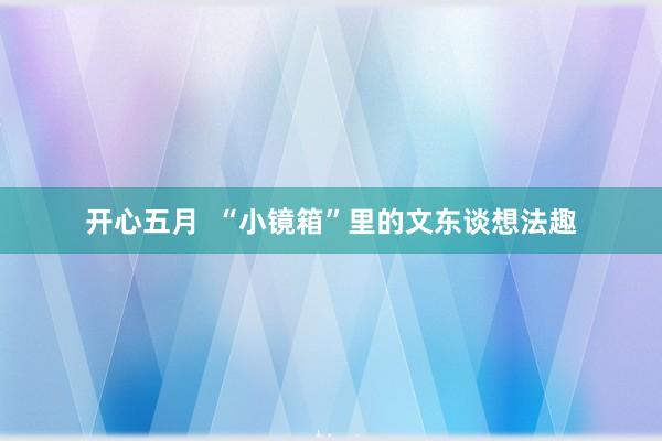 开心五月  “小镜箱”里的文东谈想法趣