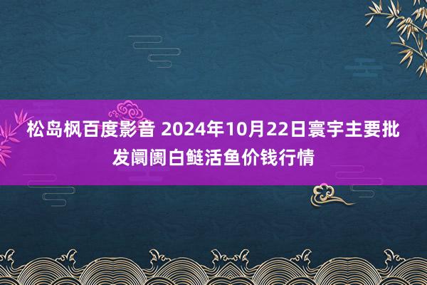 松岛枫百度影音 2024年10月22日寰宇主要批发阛阓白鲢活鱼价钱行情