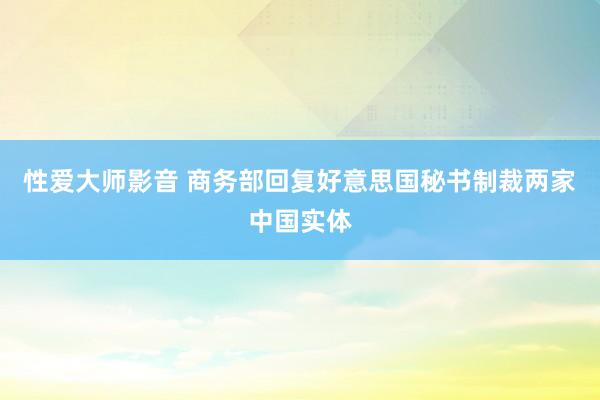 性爱大师影音 商务部回复好意思国秘书制裁两家中国实体