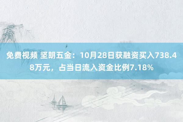 免费视频 坚朗五金：10月28日获融资买入738.48万元，占当日流入资金比例7.18%