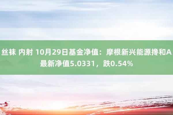 丝袜 内射 10月29日基金净值：摩根新兴能源搀和A最新净值5.0331，跌0.54%