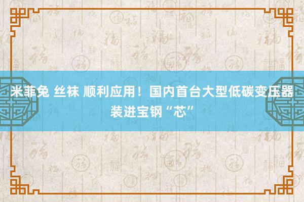 米菲兔 丝袜 顺利应用！国内首台大型低碳变压器装进宝钢“芯”