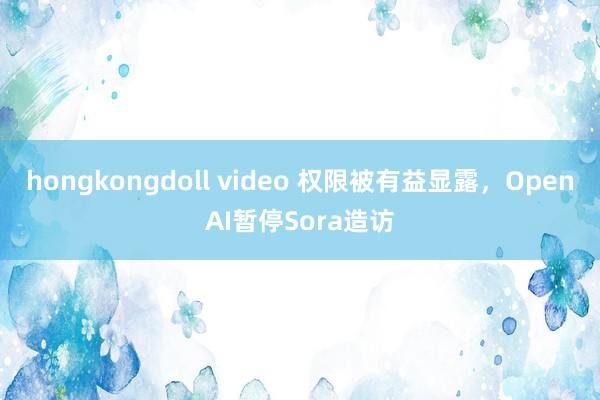 hongkongdoll video 权限被有益显露，OpenAI暂停Sora造访