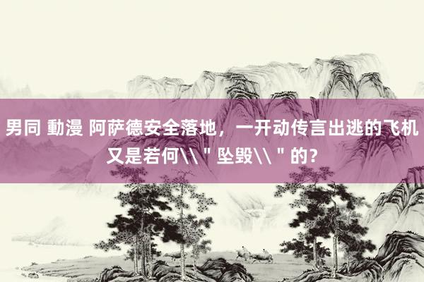 男同 動漫 阿萨德安全落地，一开动传言出逃的飞机又是若何\＂坠毁\＂的？