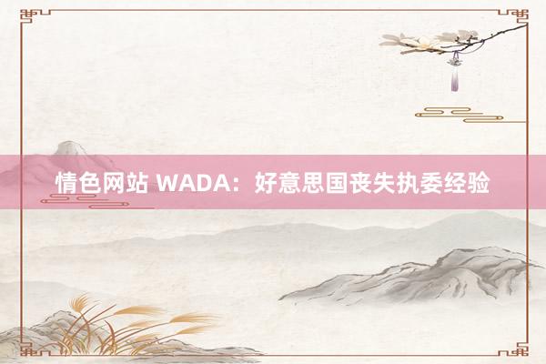 情色网站 WADA：好意思国丧失执委经验