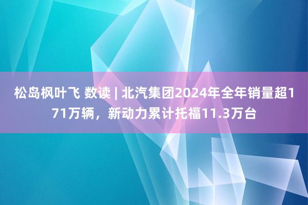 松岛枫叶飞 数读 | 北汽集团2024年全年销量超171万辆，新动力累计托福11.3万台