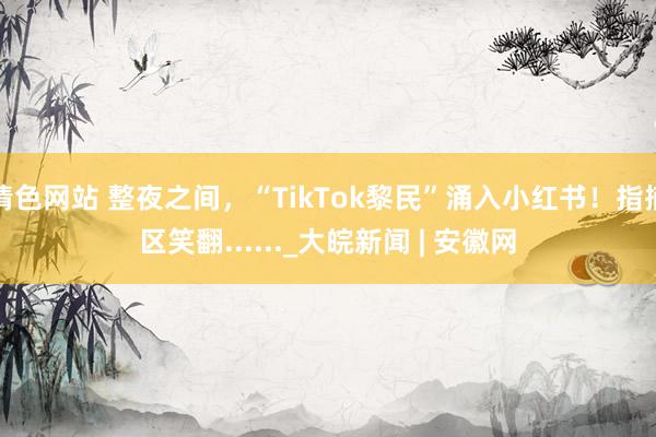 情色网站 整夜之间，“TikTok黎民”涌入小红书！指摘区笑翻......_大皖新闻 | 安徽网