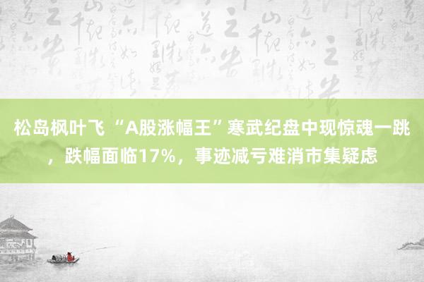 松岛枫叶飞 “A股涨幅王”寒武纪盘中现惊魂一跳，跌幅面临17%，事迹减亏难消市集疑虑