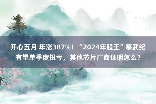 开心五月 年涨387%！“2024年股王”寒武纪有望单季度扭亏，其他芯片厂商证明怎么？