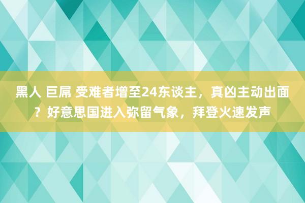 黑人 巨屌 受难者增至24东谈主，真凶主动出面？好意思国进入弥留气象，拜登火速发声