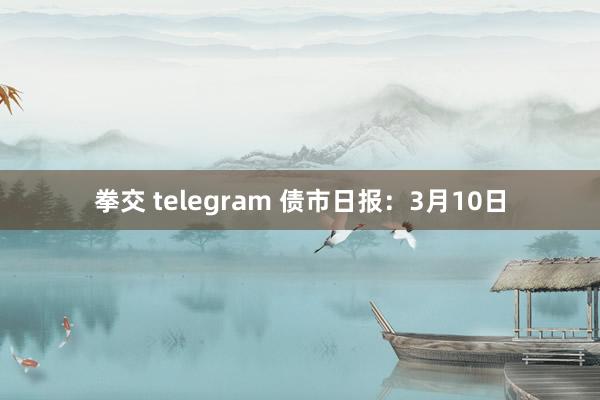 拳交 telegram 债市日报：3月10日