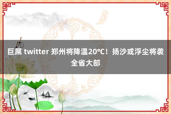 巨屌 twitter 郑州将降温20℃！扬沙或浮尘将袭全省大部